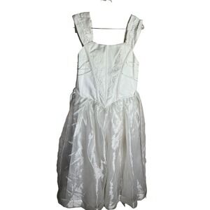 White Formal Dress Girls Communion Special Occasion‎ Tulle Skirt Size 4